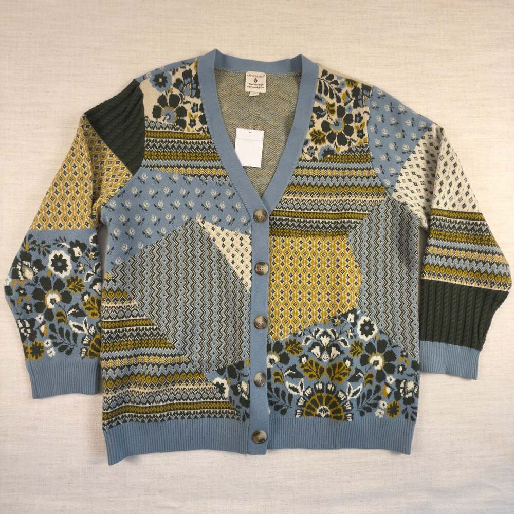 Women’s‎ Cashmere Patchwork Cardigan Appleseed’s size large